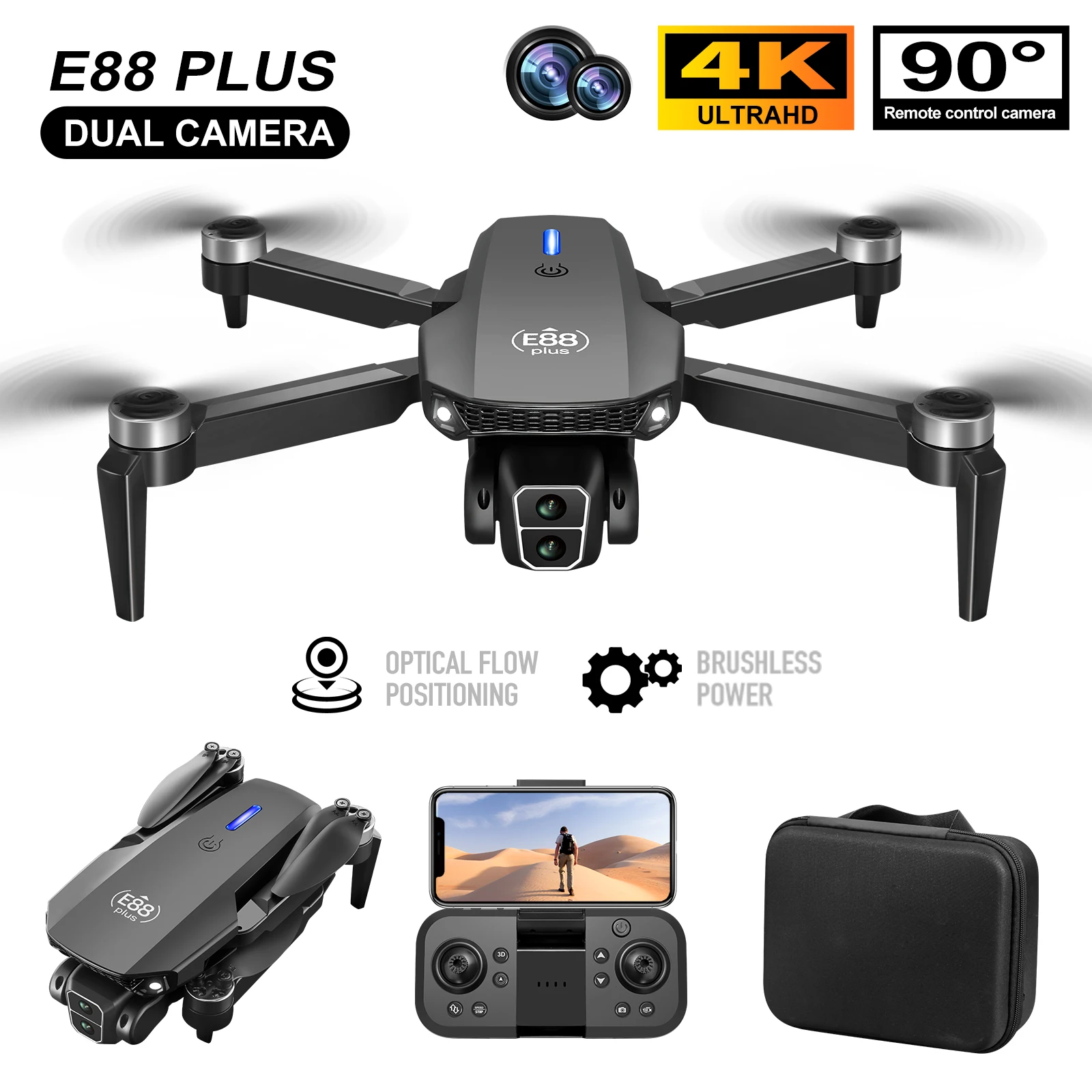 Drone Camera Hd - Nouveau drone quadrirotor E88 Plus :